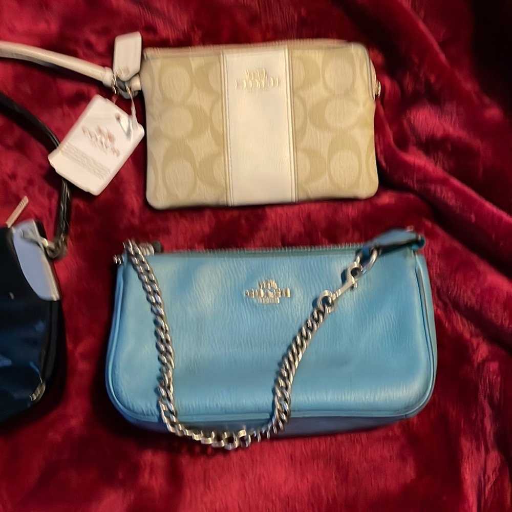 Authentic Coach wristlet, handbag and a small purse